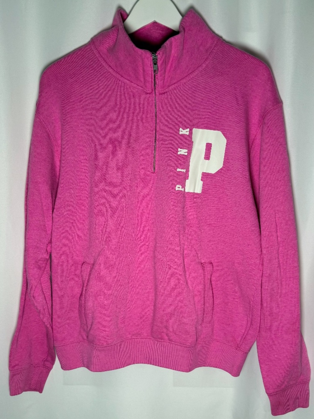 PINK Victoria's Secret Pink Quarter Zip Pullover Sweatshirt Women's M